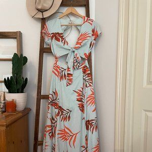 Tie Front / Double Slit Maxi Dress